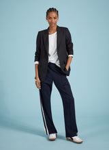 Immaculate Vegan - Baukjen Tippi LENZING™ ECOVERO™ Side Stripe Trousers | Navy & White