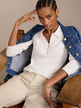 Immaculate Vegan - Baukjen Baukjen Essentials Organic Zip Collar Top | Antique White UK6 / EU34 / US2 / Antique White
