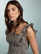 Immaculate Vegan - Baukjen Debrah Linen Top | Black & White UK6 / EU34 / US2 / Black & White Gingham