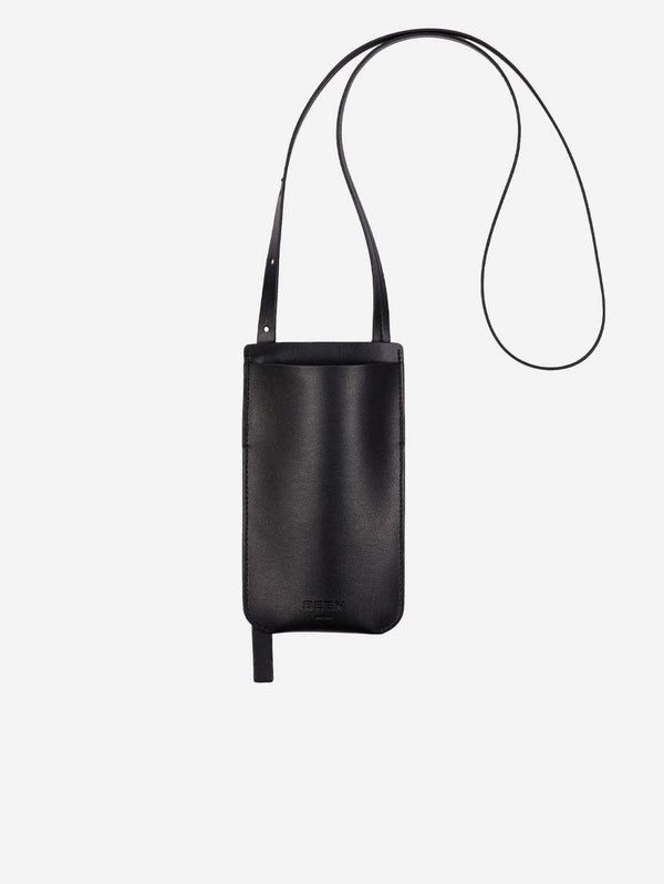 BEEN London Elia Apple Leather Vegan Phone Bag | Black Black Onyx