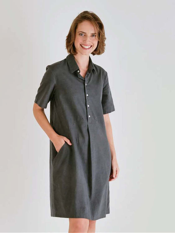 BIBICO Joe Linen Shirt Dress 8UK / Grey