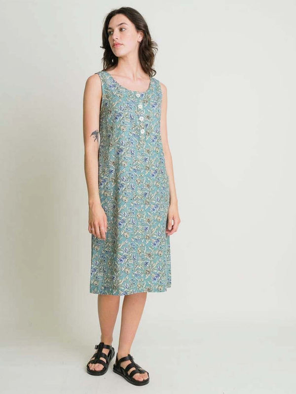 BIBICO Flori Sun Dress M / Sea Green Print