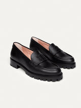 Immaculate Vegan - BIKKOU 4:00pm Conf Call Vegan Leather Loafers | Black & Silver