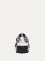 Immaculate Vegan - BIKKOU 4:00pm Conf Call Vegan Leather Loafers | Black & Silver