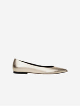 Immaculate Vegan - BIKKOU 10:30am Running Between Offices Vegan Leather Flats | Light Gold UK3 / EU36 / US5
