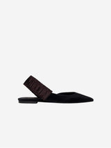 Immaculate Vegan - BIKKOU 11:30am Sunday Brunch Vegan Leather Slingback Flats | Black UK3 / EU36 / US5
