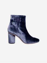 Immaculate Vegan - BIKKOU 6pm Expo at the Gallery Vegan Velvet Heeled Boots | Indigo Blue UK3 / EU36 / US5