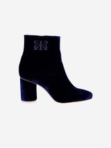 Immaculate Vegan - BIKKOU 6pm Expo at the Gallery Vegan Velvet Heeled Boots | Midnight Blue UK3 / EU36 / US5