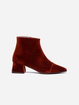 Immaculate Vegan - BLOOM DAHLIA FLAT HEELS BOOTS VELVET RUST 38