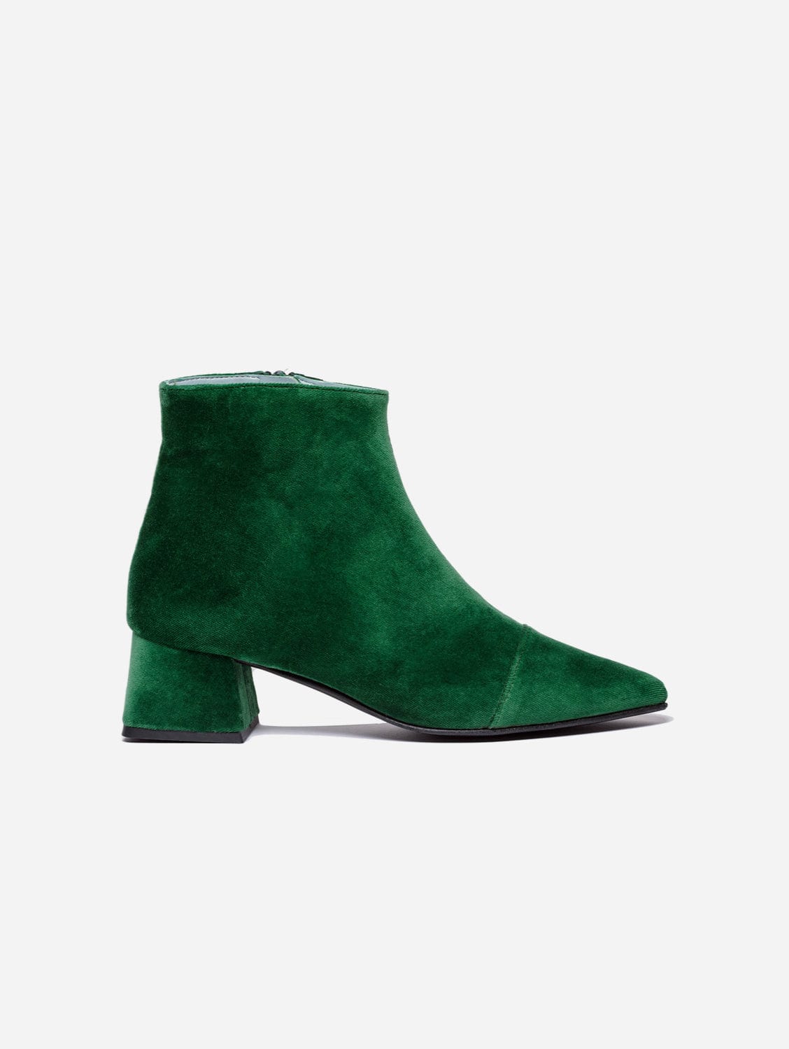 Dahlia Vegan Velvet Ankle Boots Green UK7 EU41 US9