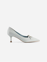 Immaculate Vegan - BLOOM Beryl Apple Leather Small Heel Pumps | Ice Blue