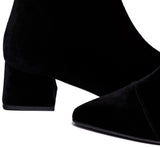 Immaculate Vegan - BLOOM DAHLIA FLAT HEELS BOOTS VELVET BLACK