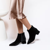 Immaculate Vegan - BLOOM DAHLIA FLAT HEELS BOOTS VELVET BLACK