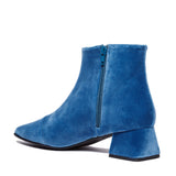 Immaculate Vegan - BLOOM DAHLIA FLAT HEELS BOOTS VELVET BLUE
