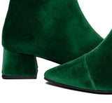 Immaculate Vegan - BLOOM DAHLIA FLAT HEELS BOOTS VELVET GREEN