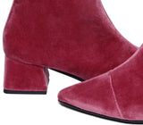 Immaculate Vegan - BLOOM DAHLIA FLAT HEELS BOOTS VELVET PINK