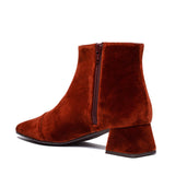 Immaculate Vegan - BLOOM DAHLIA FLAT HEELS BOOTS VELVET RUST