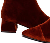 Immaculate Vegan - BLOOM DAHLIA FLAT HEELS BOOTS VELVET RUST