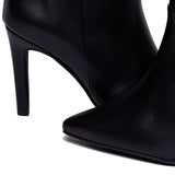 Immaculate Vegan - BLOOM ROSE HIGH HEELS BOOTS BLACK APPLE LEATHER
