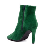Immaculate Vegan - BLOOM ROSE HIGH HEELS VELVET GREEN