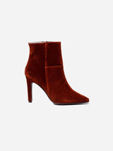 Immaculate Vegan - BLOOM Rose Vegan Velvet Heeled Ankle Boots | Rust UK3 / EU36 / US5