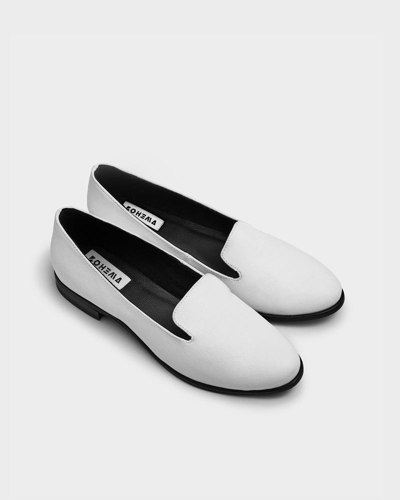 Bohema Lords White Loafers made of grape leather Vegea