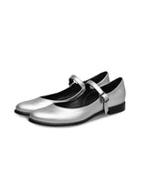 Immaculate Vegan - Bohema Mary Jane Pumps Silver ballerinas made of Vegea grape leather