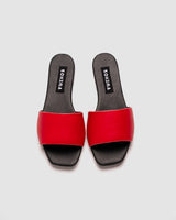 Immaculate Vegan - Bohema Mellow Slides Red vegan slides made of corn leather