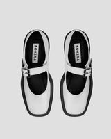 Immaculate Vegan - Bohema Squared Mary Jane Pumps White made of Vegea grape leather