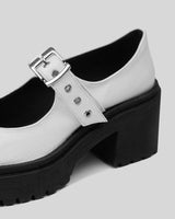 Immaculate Vegan - Bohema Squared Mary Jane Pumps White made of Vegea grape leather