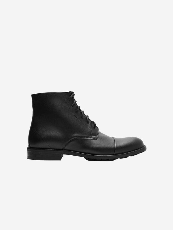 Bohema Laced-up Men's Corn Leather Vegan Ankle Boots | Black UK6 / EU39 / US7