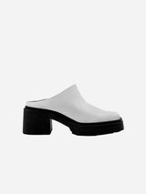 Immaculate Vegan - Bohema Squared Vegea Grape Leather Mules | White UK7 / EU41 / US9