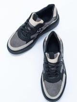 Immaculate Vegan - Prologue Shoes Ida Vegan Leather Platform Leopard Sneakers | Dark Grey