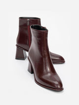 Immaculate Vegan - Prologue Shoes Alba Burgundy Block Heel Boot (Women)
