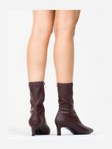 Immaculate Vegan - Prologue Shoes Lewin Burgundy Cilt Pointed Toe Stiletto Boot (Women)