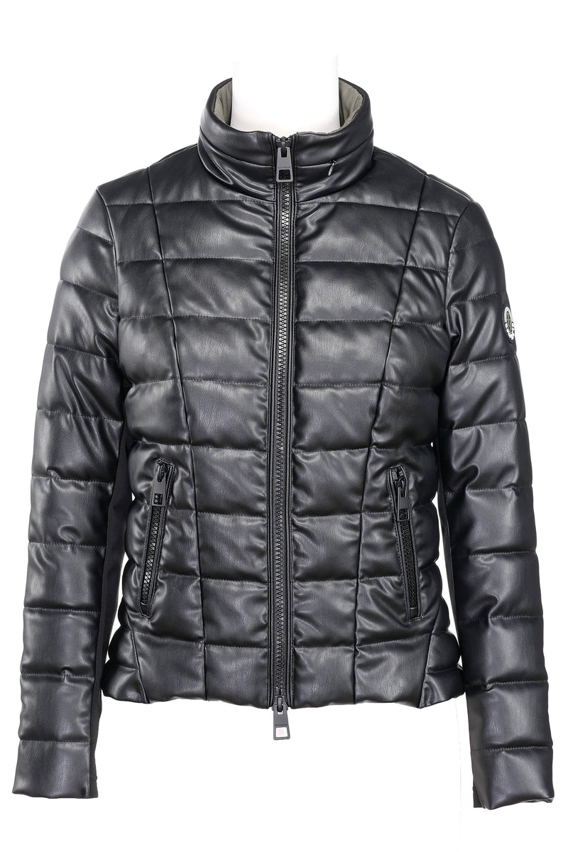 CULTHREAD FARADAY II recycled vegan leather short puffer jacket black