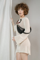 Immaculate Vegan - Estimon MINI HOBO CORN BLACK CROCO