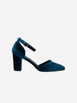Immaculate Vegan - Forever and Always Shoes Gisele Vegan Velvet Ribbon Heels | Teal Blue 5.5 US | 3 UK | 22CM | 36 EU / Regular Velvet Strap / Teal Blue