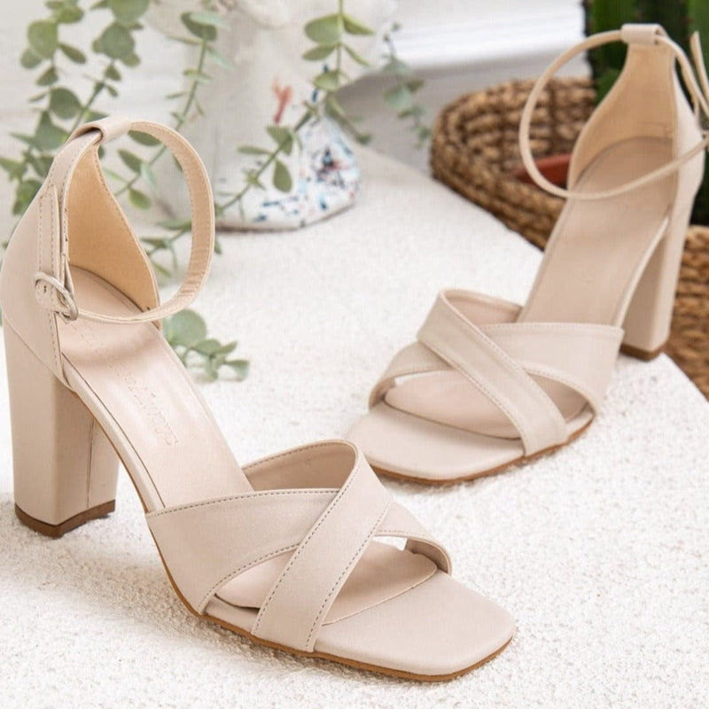 Forever and Always Shoes Amelia - Beige Heels