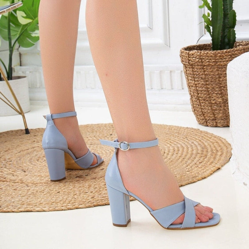 Forever and Always Shoes Amelia - Light Blue Heels