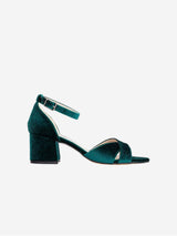 Immaculate Vegan - Forever and Always Shoes Aurora - Green Velvet Low Heel Sandals