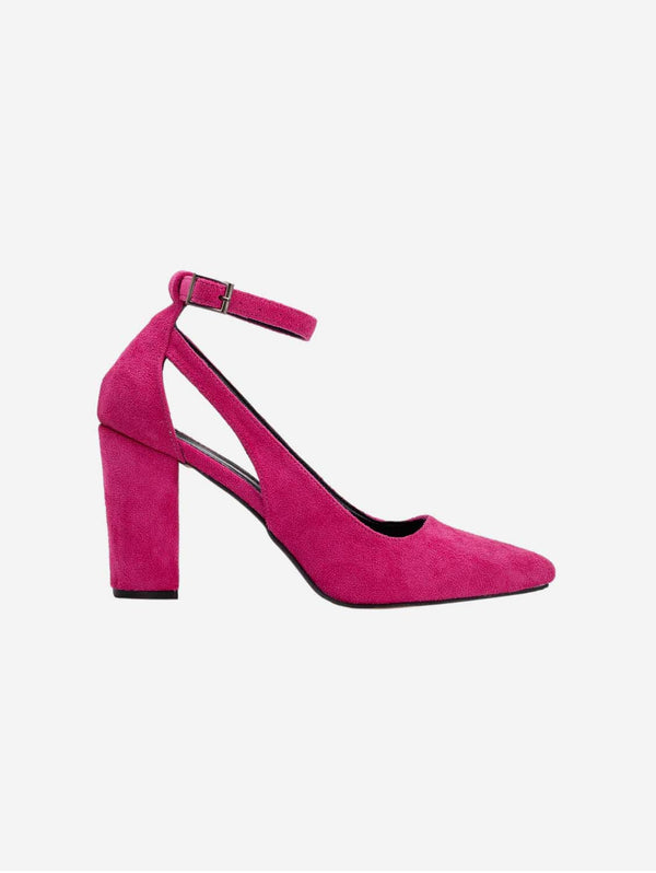 Forever and Always Shoes Colette - Pink Suede Block Heels