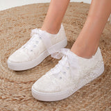 Immaculate Vegan - Forever and Always Shoes Elise - Ivory Lace Wedding Sneakers