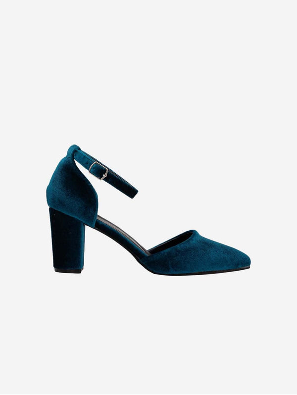 Forever and Always Shoes Gisele - Teal Blue Velvet Shoes