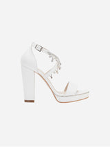 Immaculate Vegan - Forever and Always Shoes Jodi - Platform Criss Cross Wedding Shoes with Rhinestones