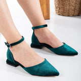 Immaculate Vegan - Forever and Always Shoes Madeline - Emerald Green Velvet Flats