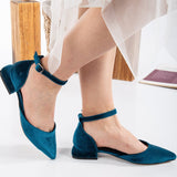 Immaculate Vegan - Forever and Always Shoes Madeline - Teal Blue Velvet Flats