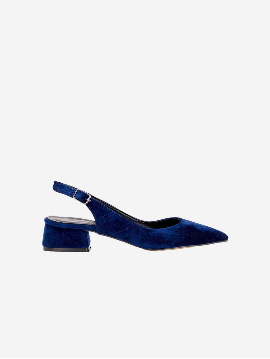 Blue suede slingback shoes best sale