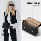 Immaculate Vegan - FRIDA ROME The WEEK/END Cactus Leather Vegan Studded Crossbody Bag | Black