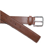 Immaculate Vegan - Green Laces Bo belt chestnut silver buckle